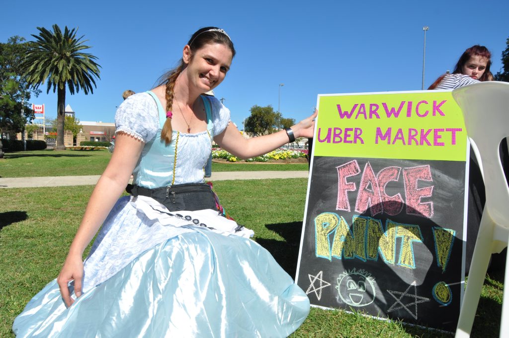UBER IN THE PARK: Warwick Uber Markets organiser Christie Russell was pleased with the turn-out at the second-ever Uber Market in Leslie Park on Saturday. Photo Jayden Brown / Warwick Daily News